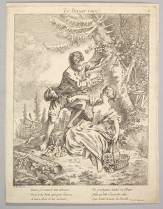 The Sly Shepherd, 1700-tallet. af Unbekannt