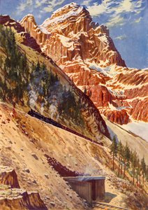 Spiraltunnelerne på Canadian Pacific Railway, c1948. af Unbekannt