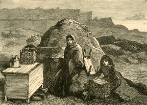 The State of Ireland: An Evicted Family Near Errismore, c1880. af Unbekannt