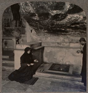 Salvelsesstenen, Den Hellige Gravs Kirke, Jerusalem, ca. 1900 af Unbekannt