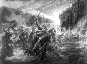 Stormen af Vinterpaladset i Petrograd i oktober af Unbekannt