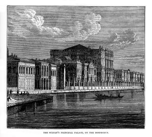 Sultans Principal Palace, ved Bosporus, Tyrkiet, 1800-tallet af Unbekannt