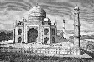 Taj Mahal, Agra, Indien, 1895 af Unbekannt