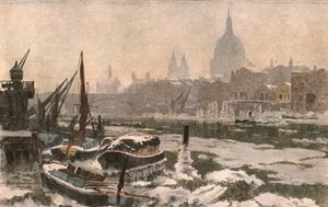 Themsen: A Severe Winter, c1900. af Unbekannt