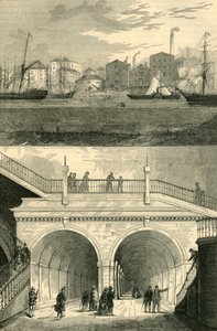Thames Tunnel, som den så ud, da den oprindeligt blev åbnet for trafik, c1872. af Unbekannt