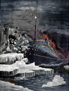 Titanic kolliderer med et isbjerg, 1912 af Unbekannt