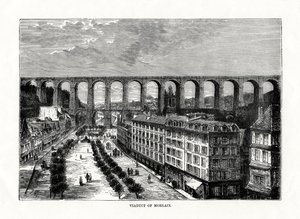 Viadukten i Morlaix, Frankrig, 1879 af Unbekannt