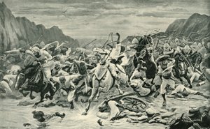 Kandahars sejr for kavaleriforfølgelsen til Arghandab-floden, 1901. af Unbekannt