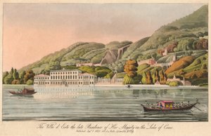 Villa dEste Hendes Majestæts afdøde residens ved Comosøen, 1820. af Unbekannt