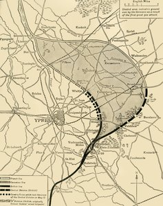 The Ypres Salient før og efter det andet slag ved Ypres..., Første Verdenskrig, 1915, c1920. af Unbekannt