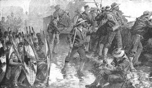 Zulukrigen, 1879: Men of H.M.S. Shah inde i Laager ved Ginghilovo, 1901. af Unbekannt