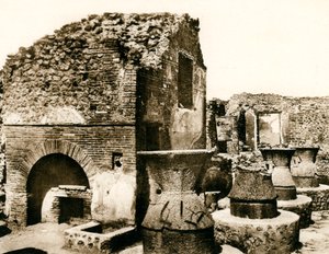 Bageriet og møllen, Pompeji, Italien, omkring 1900-tallet af Unbekannt