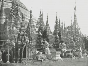 Basen af den store pagoda, Rangoon, Burma, 1895. af Unbekannt