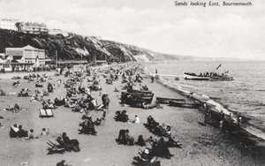 Stranden ved Bournemouth, Dorset, omkring 1920