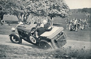 Begyndelsen på et udslip ved Donington Park, 1937 af Unbekannt