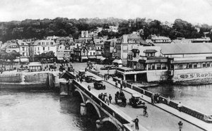 Broen over floden Touques, Trouville, Frankrig, c1920