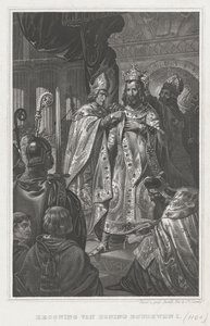 Kroningen af Baldwin I juledag 1100, 1800-tallet af Unbekannt