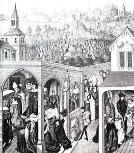 Kroningen af Filip II af Frankrig. af Unbekannt