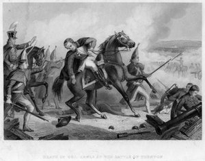 Oberst Rawles død i slaget ved Trenton, 1776 af Unbekannt