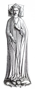 Billedet af Eleanor af Castilla placeret ved Westminster Abbey. af Unbekannt