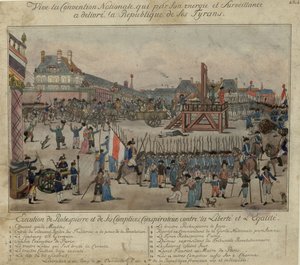 Henrettelsen af Robespierre og hans tilhængere den 28. juli 1794 af Unbekannt