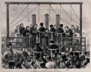 Nihilisternes henrettelse, ca 1881 af Unbekannt