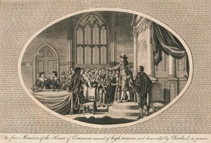 De fem medlemmer af Underhuset anklaget for højforræderi, 1642 1793 af Unbekannt