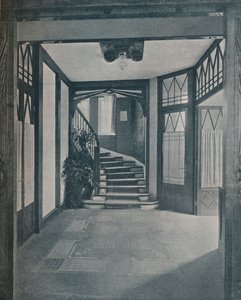 Gulvet og trappen i Behrens House, designet af Peter Behrens, 1901 af Unbekannt