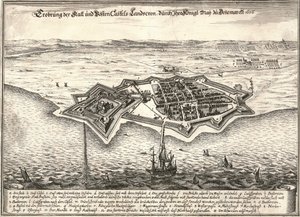 Landskrona, Sveriges fæstningsværk, erobret af danskerne i Skånekrigen, 1676 af Unbekannt