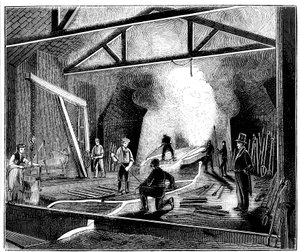 Støberiet eller støbehuset, Butterley Ironworks, Derbyshire, 1844 af Unbekannt