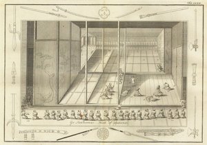 De hollandske ambassadørers sal for audiens. Fra The History of Japan af Engelbert Kaempfer, 17 af Unbekannt