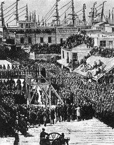 The hanging of Hetherington and Brace, San Francisco, 29. juli 1856 1954 af Unbekannt