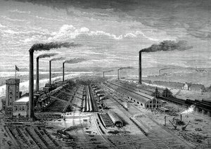 Jern- og stålværket i Barrow, c1880 af Unbekannt