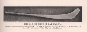 Den ældste kendte cricketbat, 1912. af Unbekannt