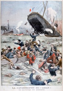 Passagerskibet Liban synker efter at have kollideret med et andet skib, 1903 af Unbekannt