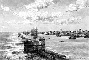 Havnen i Recife, Brasilien, 1895 af Unbekannt