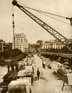 Genopbygningen af Waterloo Bridge, London, 1934, 1935. af Unbekannt