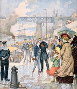 Skibet Bordas tilbagevenden og indskibning af skibet Fistots, Brest, Frankrig, 1902 af Unbekannt