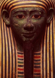 Sarkofagen af Psametik (664-610BC) detalje af ansigtet, egyptisk af Unbekannt