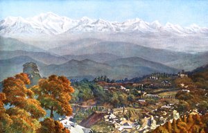 Sneen fra Jalapahar, Darjeeling, Indien, begyndelsen af det 20. århundrede af Unbekannt