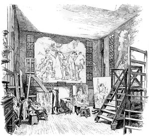 Studiet af Paul-Jacques-Aime Baudry, c1880-1882 af Unbekannt