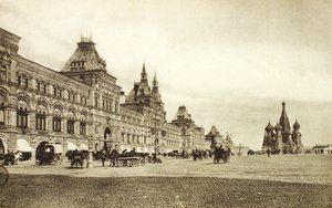 De øverste handelsrækker på Den Røde Plads, Moskva, Rusland, 1910
