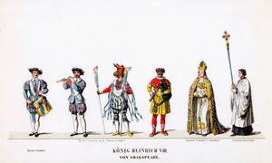 Teaterkostumedesign til Shakespeares skuespil, Henry VIII, 1800-tallet af Unbekannt