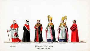 Teaterkostumedesign til Shakespeares skuespil, Henry VIII, 1800-tallet af Unbekannt