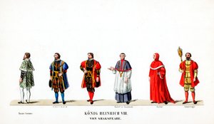 Teaterkostumedesign til Shakespeares skuespil, Henry VIII, 1800-tallet af Unbekannt