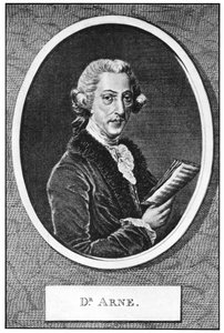 Thomas Augustine Arne 1710-1778, engelsk komponist af Unbekannt
