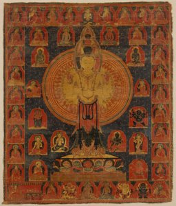 Thousand-Armed Chenresi, en kosmisk form af Bodhisattva Avalokiteshvara, 14. århundrede. af Unbekannt