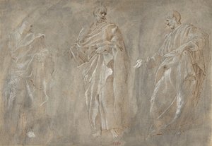 Tre stående figurer, 1500-tallet. af Unbekannt
