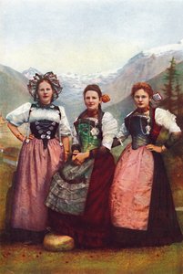 Tre schweiziske piger, 1912 af Unbekannt