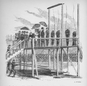 Tre mænd og en kvinde hængt for mordet på Lincoln, c1865, 1938 af Unbekannt